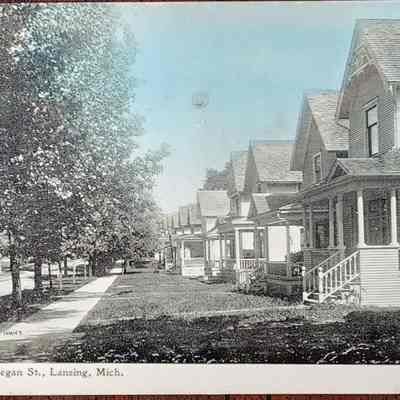 Res. Section Allegan St., Lansing, Mich. Postcard