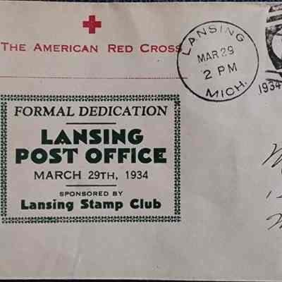 Lansing Post Office 1934 Dedication Postal Cover