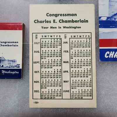 Congressman Charles E. Chamberlain 1970-1 Pocket Calendar