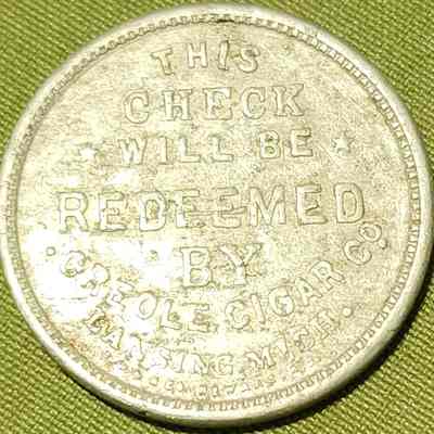 Creole Cigar Co., Lansing, Mich., 5 Cent Trade Token