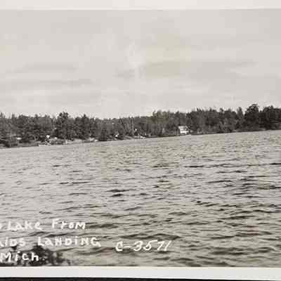 Crooked Lake from the Maids Landing, Lake, Mich. RPPC