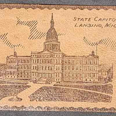 State Capitol Leather Postcard