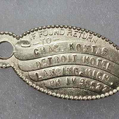Hotel Detroit Chas. Kontas Key Tag
