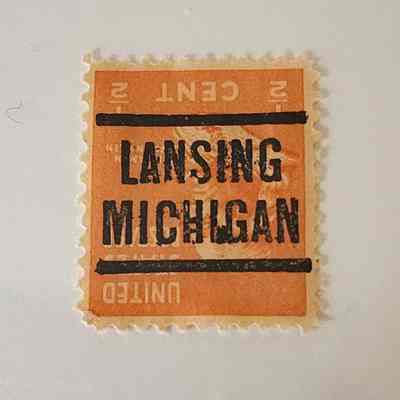 Lansing, Michigan Cancellation on 1/2-Cent Stamp