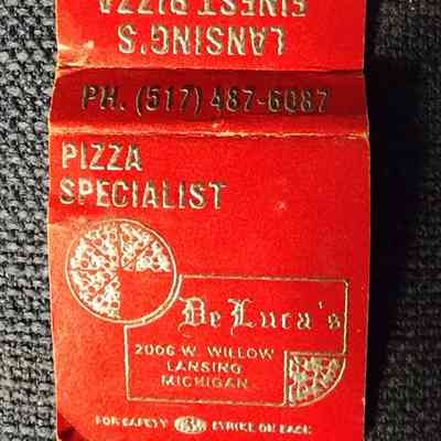 DeLuca's Pizza, Lansing, Michigan, Matchbook