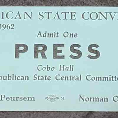 Republican State Convention Press Pass, 1962