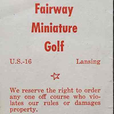 Fairway Miniature Golf Scorecard