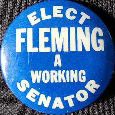 Elect Fleming a Working Senator Button