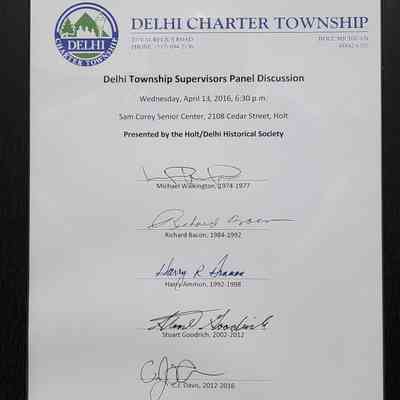 Delhi Charter Township Past Supervisors Signed Letterhead