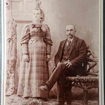 Portrait of a Couple Cabinet Card by Bigelow