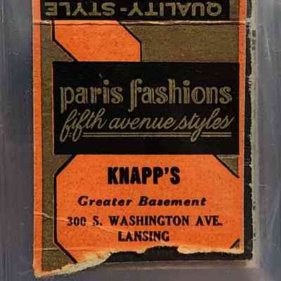 Knapp's Greater Basement, Lansing, Matchbook