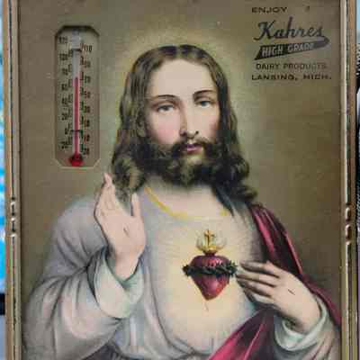 Kahres Dairy Jesus Advertising Thermometer