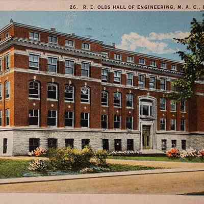 R.E. Olds Hall of Engineering, M.A.C., Lansing, Mich., Postcard