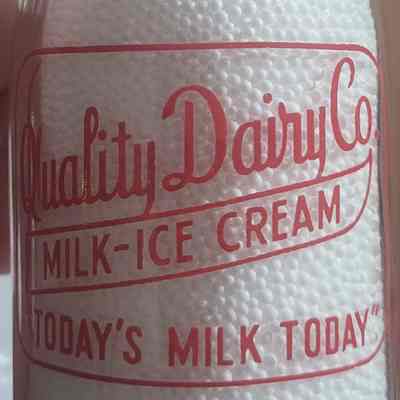 Quality Dairy Co. 12-Stores Pyro Half Pint Bottle