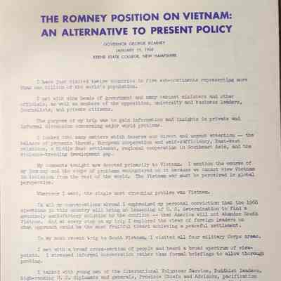 Romney Position on Vietnam Flier