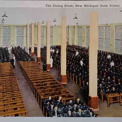 The Dining Room, New Michigan State Prison, Jackson, Mich., Postcard