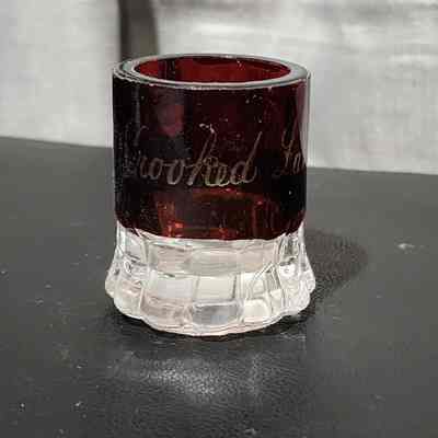 Crooked Lake, Mich., Ruby Flashed Souvenir Cup