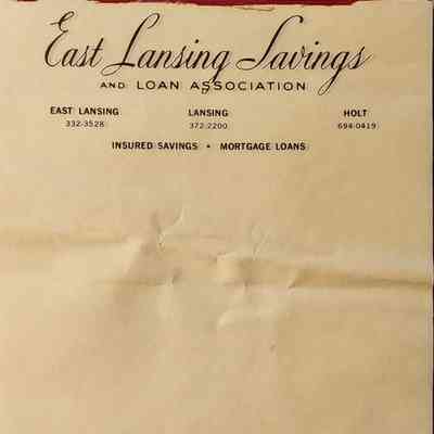 East Lansing Savings and Loan Association Notepad