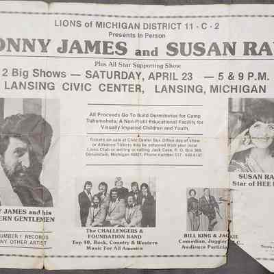 Sonny James and Susan Raye Concert Civic Center Poster