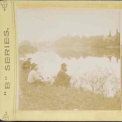 Grand River, Looking North, Lansing, Mich. Stereograph