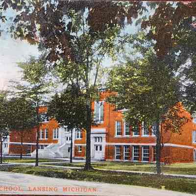 New High School, Lansing, Michigan Postcard