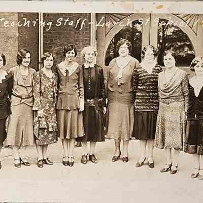 Larch Street School Teaching Staff, 1931, RPPC by Larner
