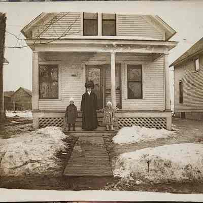 Family at Home RPPC by Bovee