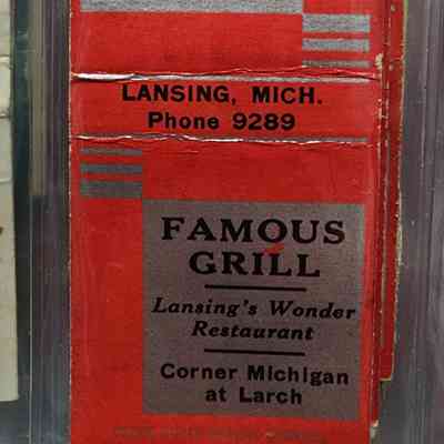 Famous Grill, Lansing, Matchbook