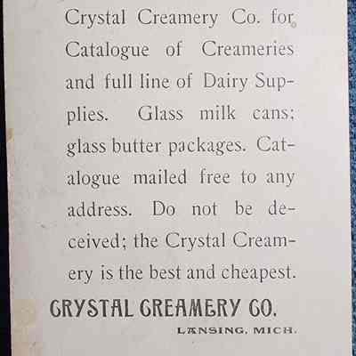 Crystal Creamery Co. Advertising Trade Card