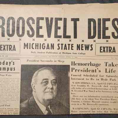 Michigan State News Roosevelt Dies Headline