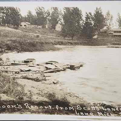 Cook's Resort from Scott's Landing, Lake, Mich. RPPC