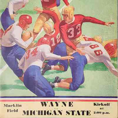Spartan Gridiron News 1946 Michigan State vs. Wayne Program