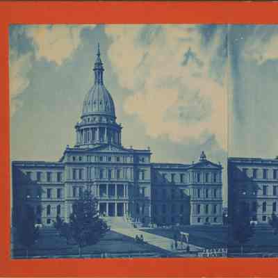 State Capitol Cyanotype Stereograph by Engelhart