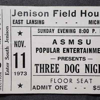Three Dog Night ASMSU Jenison Field House Ticket Stub, 1973