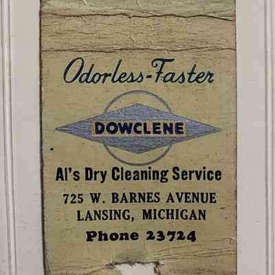 Al's Dry Cleaning Service, Lansing, Michigan, Matchbook