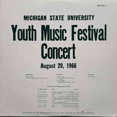 Michigan State University Youth Music Festival Concert, August 20, 1966, Record