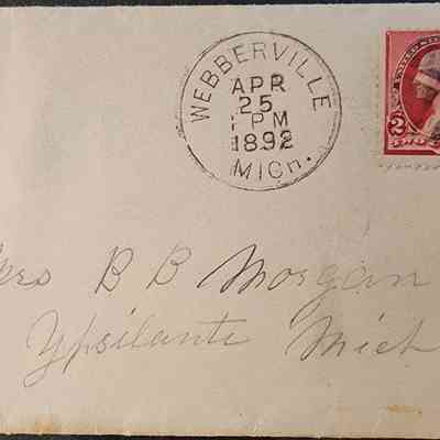 Webberville, Mich., 1892, Letter and Postal Cover