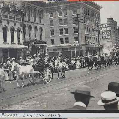 H&W Parade, Lansing RPPC by Bovee
