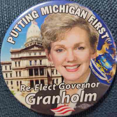 Granholm Reelection Putting Michigan First Button