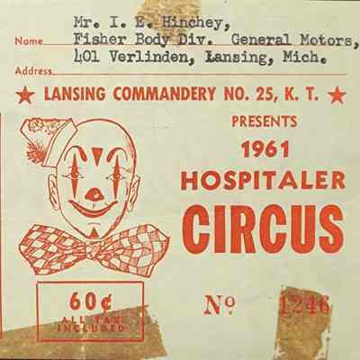 Hospitaler Circus 1961 Ticket and Advertisement