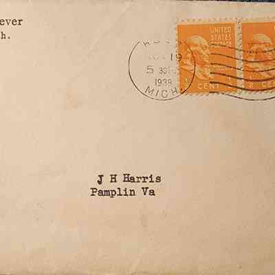 Holt, Mich., 1938, Postal Cover