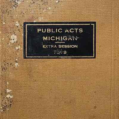 Lansing Scrapbook in 1919 Public Acts Book