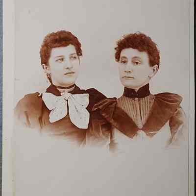 Portrait of Two Women Cabinet Card by Slocum