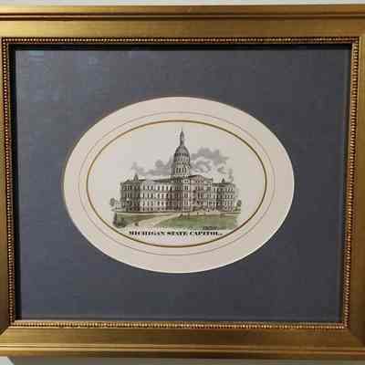 Michigan State Capitol Lithograph