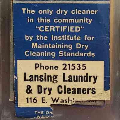 Lansing Laundry & Dry Cleaners Matchbook