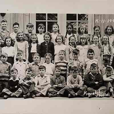 Kalamazoo Street School Sixth Grade Class, 1948, RPPC by Kowalski