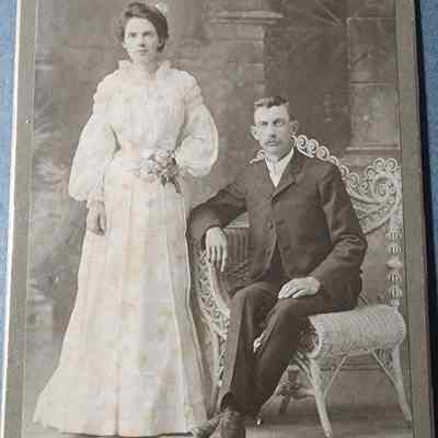Portrait of a Couple Cabinet Card by Ellison