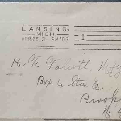 Lansing, Mich., 1903, Postal Cover