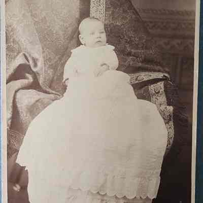 Portrait of a Baby Cabinet Card by Burdick