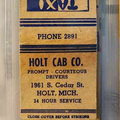 Holt Cab Co., Holt, Mich., Matchbook